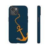 Orange Chained Anchor-Phone Case-iPhone 15-Matte-Movvy