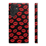 Red Lips (Black)-Phone Case-Samsung Galaxy S22 Ultra-Glossy-Movvy