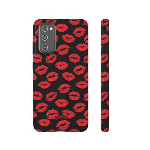 Red Lips (Black)-Phone Case-Samsung Galaxy S20 FE-Glossy-Movvy
