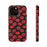 Red Lips (Black)-Phone Case-iPhone 14 Pro Max-Matte-Movvy