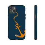 Orange Chained Anchor-Phone Case-iPhone 15 Plus-Matte-Movvy