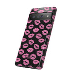 Pink Lips (Black)-Phone Case-Movvy