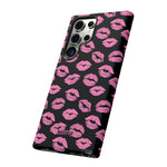 Pink Lips (Black)-Phone Case-Movvy