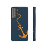 Orange Chained Anchor-Phone Case-Samsung Galaxy S21 FE-Matte-Movvy