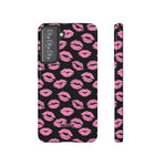 Pink Lips (Black)-Phone Case-Samsung Galaxy S21 FE-Glossy-Movvy