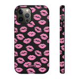 Pink Lips (Black)-Phone Case-iPhone 12 Pro-Matte-Movvy