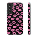 Pink Lips (Black)-Phone Case-Samsung Galaxy S22-Glossy-Movvy