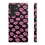 Pink Lips (Black)-Phone Case-Samsung Galaxy S22 Ultra-Matte-Movvy