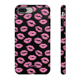 Pink Lips (Black)-Phone Case-iPhone 8 Plus-Matte-Movvy