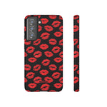 Red Lips (Black)-Phone Case-Samsung Galaxy S21 FE-Matte-Movvy