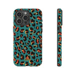 Turquoise Leopard-Phone Case-iPhone 15 Pro Max-Glossy-Movvy