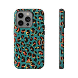 Turquoise Leopard-Phone Case-iPhone 14 Pro-Glossy-Movvy