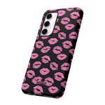 Pink Lips (Black)-Phone Case-Movvy