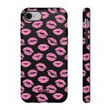 Pink Lips (Black)-Phone Case-iPhone 8-Matte-Movvy