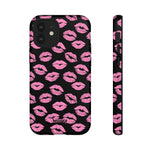 Pink Lips (Black)-Phone Case-iPhone 12 Mini-Matte-Movvy