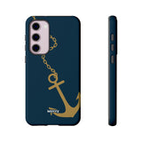 Gold Chained Anchor-Phone Case-Samsung Galaxy S23 Plus-Glossy-Movvy