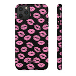 Pink Lips (Black)-Phone Case-iPhone 11 Pro Max-Glossy-Movvy