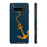 Orange Chained Anchor-Phone Case-Samsung Galaxy S10 Plus-Glossy-Movvy