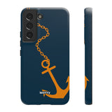 Orange Chained Anchor-Phone Case-Samsung Galaxy S22-Matte-Movvy