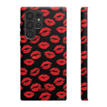 Red Lips (Black)-Phone Case-Samsung Galaxy S22 Ultra-Matte-Movvy