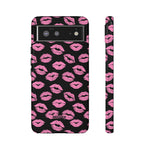 Pink Lips (Black)-Phone Case-Google Pixel 6-Glossy-Movvy