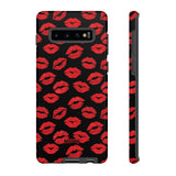 Red Lips (Black)-Phone Case-Samsung Galaxy S10 Plus-Glossy-Movvy