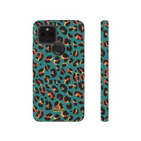 Turquoise Leopard-Phone Case-Google Pixel 5 5G-Glossy-Movvy