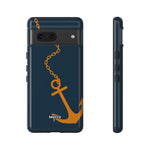 Orange Chained Anchor-Phone Case-Google Pixel 7-Glossy-Movvy