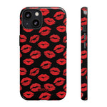 Red Lips (Black)-Phone Case-iPhone 13-Glossy-Movvy