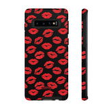 Red Lips (Black)-Phone Case-Samsung Galaxy S10-Glossy-Movvy