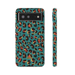 Turquoise Leopard-Phone Case-Google Pixel 6-Glossy-Movvy