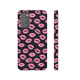 Pink Lips (Black)-Phone Case-Samsung Galaxy S20 FE-Matte-Movvy