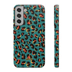 Turquoise Leopard-Phone Case-Samsung Galaxy S22 Plus-Matte-Movvy