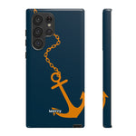 Orange Chained Anchor-Phone Case-Samsung Galaxy S22 Ultra-Glossy-Movvy
