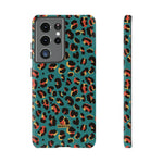 Turquoise Leopard-Phone Case-Samsung Galaxy S21 Ultra-Glossy-Movvy