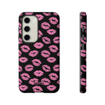 Pink Lips (Black)-Phone Case-Samsung Galaxy S23-Matte-Movvy