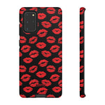 Red Lips (Black)-Phone Case-Samsung Galaxy S20+-Glossy-Movvy