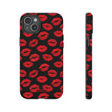 Red Lips (Black)-Phone Case-iPhone 15 Plus-Matte-Movvy