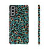 Turquoise Leopard-Phone Case-Samsung Galaxy S21 Plus-Matte-Movvy