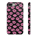 Pink Lips (Black)-Phone Case-iPhone 8 Plus-Glossy-Movvy