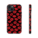 Red Lips (Black)-Phone Case-iPhone 14 Plus-Glossy-Movvy