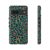 Turquoise Leopard-Phone Case-Google Pixel 7-Glossy-Movvy