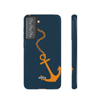 Orange Chained Anchor-Phone Case-Samsung Galaxy S21 FE-Glossy-Movvy