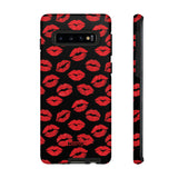 Red Lips (Black)-Phone Case-Samsung Galaxy S10-Matte-Movvy