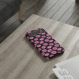 Pink Lips (Black)-Phone Case-Movvy