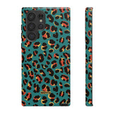 Turquoise Leopard-Phone Case-Samsung Galaxy S22 Ultra-Glossy-Movvy