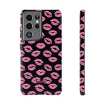 Pink Lips (Black)-Phone Case-Samsung Galaxy S21 Ultra-Glossy-Movvy