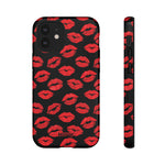 Red Lips (Black)-Phone Case-iPhone 12 Mini-Glossy-Movvy