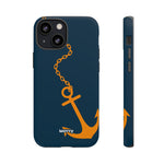 Orange Chained Anchor-Phone Case-iPhone 13 Mini-Matte-Movvy