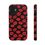 Red Lips (Black)-Phone Case-iPhone 12 Mini-Matte-Movvy